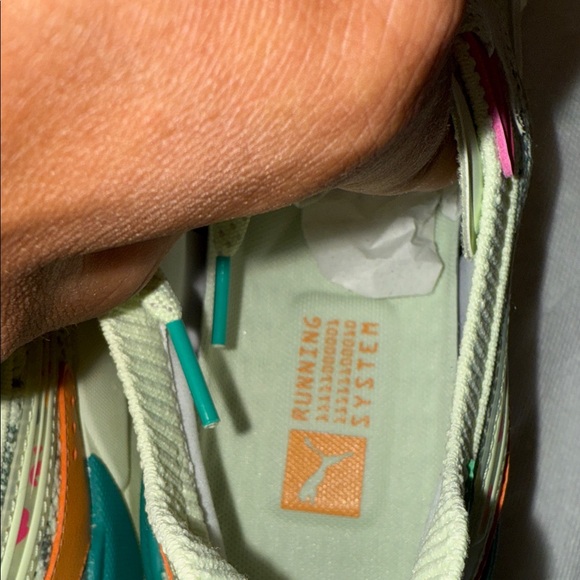 Brand new. Puma Sneakers with Green and Pink Highlights- brand new never worn - Picture 7 of 7